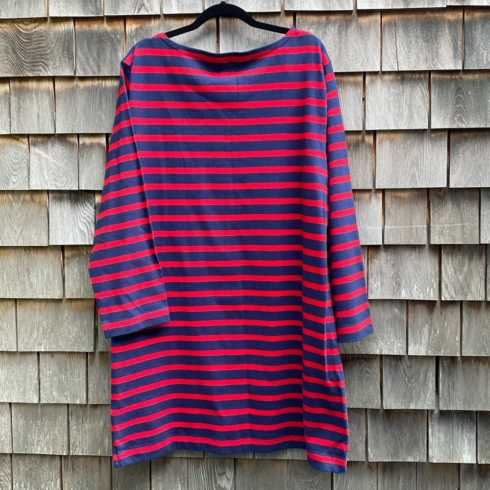 J. Crew Striped Red and Blue Dress
